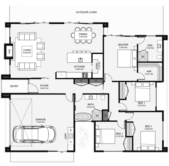 Sumner House Plan Blueprint by Brewer Builders Ltd
